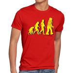style3 Évolution T-Shirt Homme The Big Bang Theory Sheldon TBBT, Taille:M;Couleur:Rouge