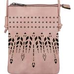 styleBREAKER Mini sac à bandoulière pour femme style folklorique avec des rivets, besace, sacoche, sac à main 02012260, couleur:Rose-