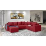 Stylefy Aterno Canapé d'angle panoramique Rouge Gauche Cuir synthétique MADRYT