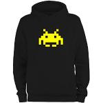 Styletex23 Sweat à capuche Space Invaders Retro - Noir - Small