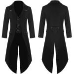 Manteaux gothiques saison été noirs en fibre synthétique lavable à la main à manches longues Taille M look gothique pour homme 