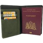 Porte-passeports noirs en cuir avec blocage RFID look fashion pour femme 
