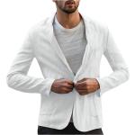 Vestes de costume blanches en polyester à manches longues Taille 3 XL look fashion pour homme 