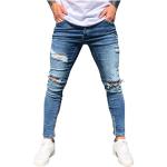 Jeans bleus en denim troués Taille 3 XL look streetwear pour homme 