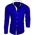 Chemises unies Subliminal Mode bleu roi à manches longues Taille S look fashion pour homme en promo 