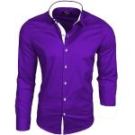 Chemises unies Subliminal Mode violettes à manches longues Taille M look fashion pour homme en promo 