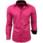 Chemises Subliminal Mode rose fushia à manches longues lavable en machine à manches longues Taille 3 XL look fashion pour homme 