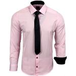 Chemises unies de mariage Subliminal Mode rose pastel à manches longues Taille S look business pour homme 