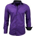 Chemises unies pour la Saint-Valentin Subliminal Mode violettes lavable en machine à manches longues Taille 3 XL look business pour homme 