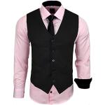 Chemises unies de mariage Subliminal Mode rose pastel à manches longues Taille L look business pour homme 