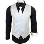 Chemises de mariage Subliminal Mode blanches à manches longues à manches longues Taille L look business pour homme 
