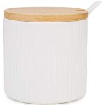 Sucriers en porcelaine blanc crème à rayures en céramique avec couvercle 