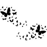 Autocollants noirs à motif papillons 