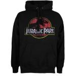 Jurassic Park Mens Distressed Logo Hoodie