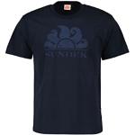 SUNDEK T-shirt homme M021TEJ780T bleu marine logo blason coton manches courtes PE23, bleu, XXL