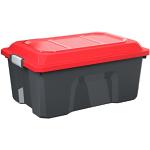 SUNDIS 4546001 Malle de Rangement Locker, Plastique, Noir/Rouge, 40L