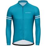 Maillots de cyclisme turquoise en jersey respirants à manches longues Taille M look fashion pour homme 