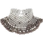 Colliers plastrons Sunnei gris à perles pour femme 
