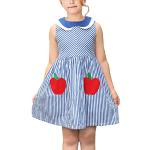 Robes à col claudine enfant bleues à rayures en coton lavable en machine look fashion pour fille de la boutique en ligne Amazon.fr 