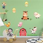 Sunnywall Sticker mural pour chambre d'enfant Motif animaux de la ferme - A4