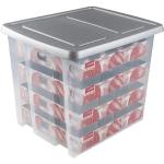 Sunware Nesta Boîte de Noël avec Plateaux pour Boules de 64, Gris Transparent, 45 Litre