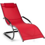 Chaises longues design Blumfeldt Sunwave rouges en aluminium 