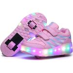 Chaussures de skate  roses lumineuses Pointure 28 look fashion pour enfant 
