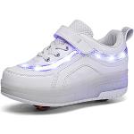 Chaussures de skate  blanches lumineuses Pointure 29 look fashion pour enfant 