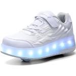 Chaussures de skate  blanches lumineuses Pointure 35 look fashion pour enfant 