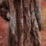 Manteaux dorés à effet léopard en fausse fourrure à motif animaux look vintage pour femme 