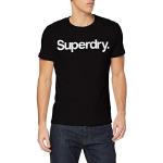 T-shirts Superdry noirs en coton avec broderie à manches courtes bio à manches courtes à col rond Taille XS classiques pour homme 