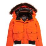 Vestes Superdry orange avec jupe pare-neige look fashion pour homme 