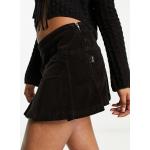 Jupes longues Superdry noires à logo en velours minis Taille XS look vintage pour femme 