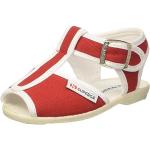 Sandales plates Superga rouges en toile à boucles Pointure 24 look fashion pour enfant en promo 