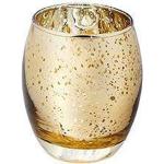 Bougeoirs en verre dorés à effet vieilli en verre de 9 cm romantiques 