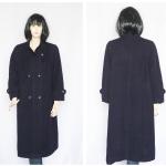 Vestes vintage noires en laine pour femme 