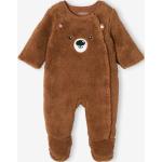 Pyjamas Vertbaudet marron caramel en peluche à motif animaux Taille naissance pour bébé de la boutique en ligne Vertbaudet.fr 