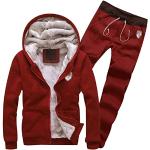 Vêtements de randonnée rouges en polaire respirants à manches longues Taille L look fashion pour homme 