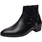 Chaussures de randonnée noires en cuir à fermetures éclair Pointure 46 look gothique pour homme 