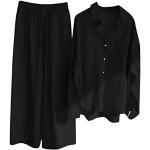 Pantalons de costume d'automne noirs à manches longues Taille XL look fashion pour femme 