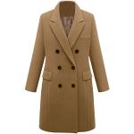 Susenstone Manteau En Laine à Manches Longues Double Boutonnage Pour Femmes Vestes Trench Coat Hiver Chaud Jacket Long Parka Overcoat (4XL(EU46), Kaki)