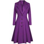 Cabans marins violets en cuir synthétique à manches longues Taille XXS look fashion pour femme 