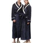 Peignoirs Kimono bleu marine en satin Taille 3 XL plus size look fashion pour femme 