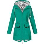 Cabans marins d'automne verts en velours imperméables coupe-vents à capuche Taille S plus size look fashion pour femme 