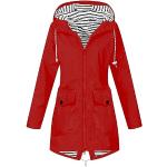 Cabans marins d'automne rouge bordeaux en velours imperméables coupe-vents à capuche Taille XXL plus size look fashion pour femme 
