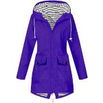 Cabans marins d'automne violets en velours imperméables coupe-vents à capuche Taille XL plus size look fashion pour femme 