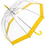 Susino SUSINOEXT3466AYELLOW Parapluie Cloche/Dôme Transparent pour Femme - Système d'ouverture Automatique - Large Protection avec Diamètre 88 cm - Résistant au Vent - Bordure Jaune