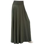 Jupes en jean longues vertes à carreaux en velours à volants midi Taille L plus size look gothique pour femme 