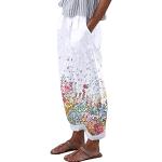 Pantalons de randonnée gris à fleurs en cuir synthétique Taille XXL plus size look fashion pour femme 