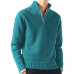 Ponchos tricot pour fêtes de Noël bleu marine à manches longues à col en V Taille XL look casual pour homme 
